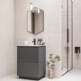 600mm Grey Freestanding Vanity Unit with Basin - Roxbi