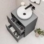 600mm Grey Freestanding Countertop Vanity Unit with Basin - Roxbi