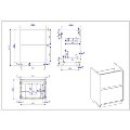 600mm Grey Freestanding Countertop Vanity Unit with Basin - Roxbi