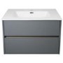 600mm Grey Wall Hung Vanity Unit with Basin - Roxbi