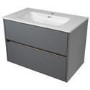 600mm Grey Wall Hung Vanity Unit with Basin - Roxbi