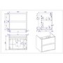 600mm Wood Effect Wall Hung Vanity Unit with Matt Black Basin - Roxbi