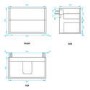800mm Wood Effect Wall Hung Vanity Unit with Basin - Roxbi