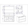 800mm Wood Effect Wall Hung Vanity Unit with Basin - Roxbi