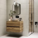 BUN/BeBa_27640/78792 800mm Wood Effect Wall Hung Countertop Vanity Unit with Basin - Roxbi