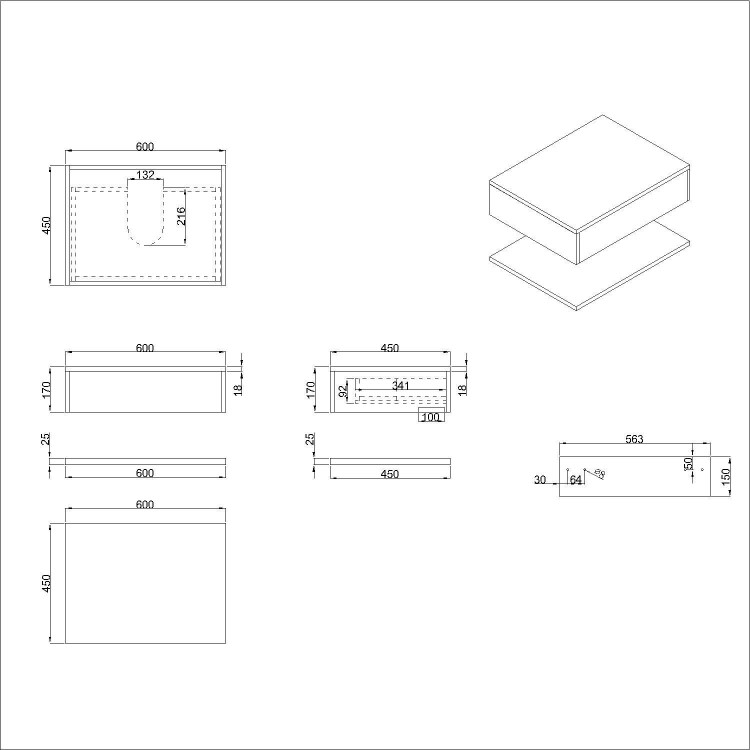 White Wall Hung Vanity Unit with Marble Effect Basin and Wall Mounted Marble Handle Tap - Lorano