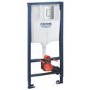 Grey Wall Hung Toilet with Soft Close Seat Frame Cistern and Chrome Flush - Augusta