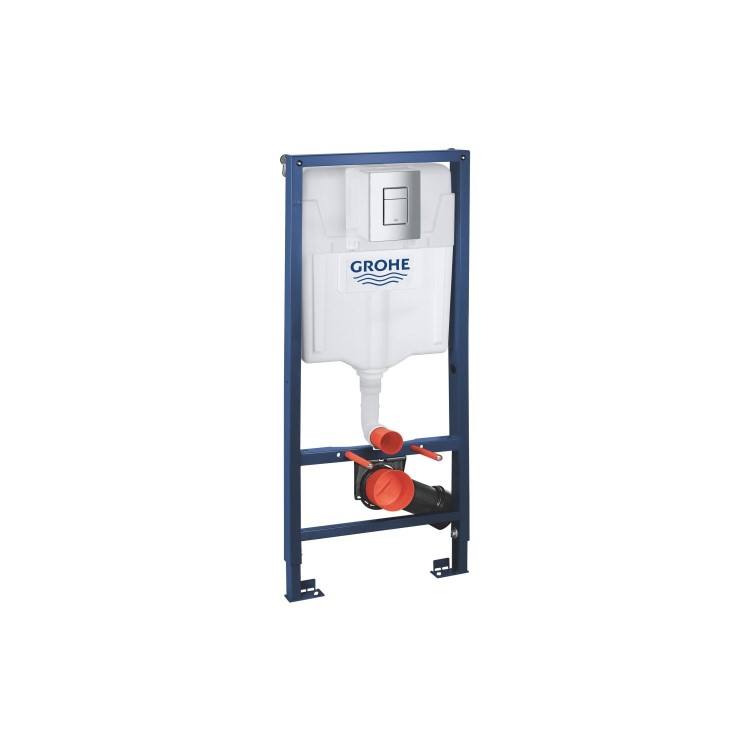 Grey Wall Hung Toilet with Soft Close Seat Frame Cistern and Chrome Flush - Augusta