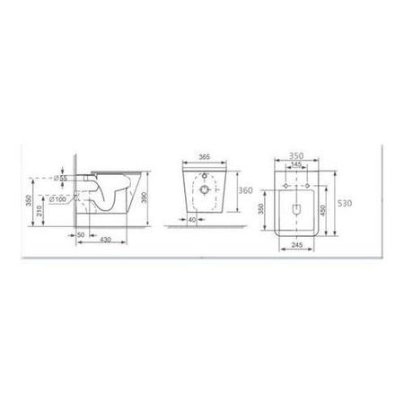 Grey Wall Hung Toilet with Soft Close Seat Frame Cistern and Chrome Flush - Augusta