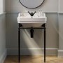 Traditional Freestanding Bath Suite with Toilet & Black Wash Stand with Basin - Helmsley