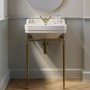 Traditional Freestanding Bath Suite with Toilet & Brass Wash Stand with Basin - Helmsley