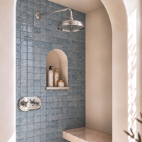 Chrome 1 Outlet Wall Mounted Thermostatic Mixer Shower Set - Camden