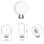 Chrome 2 Outlet  Ceiling Mounted Thermostatic Mixer Shower Set with Hand Shower  - Camden