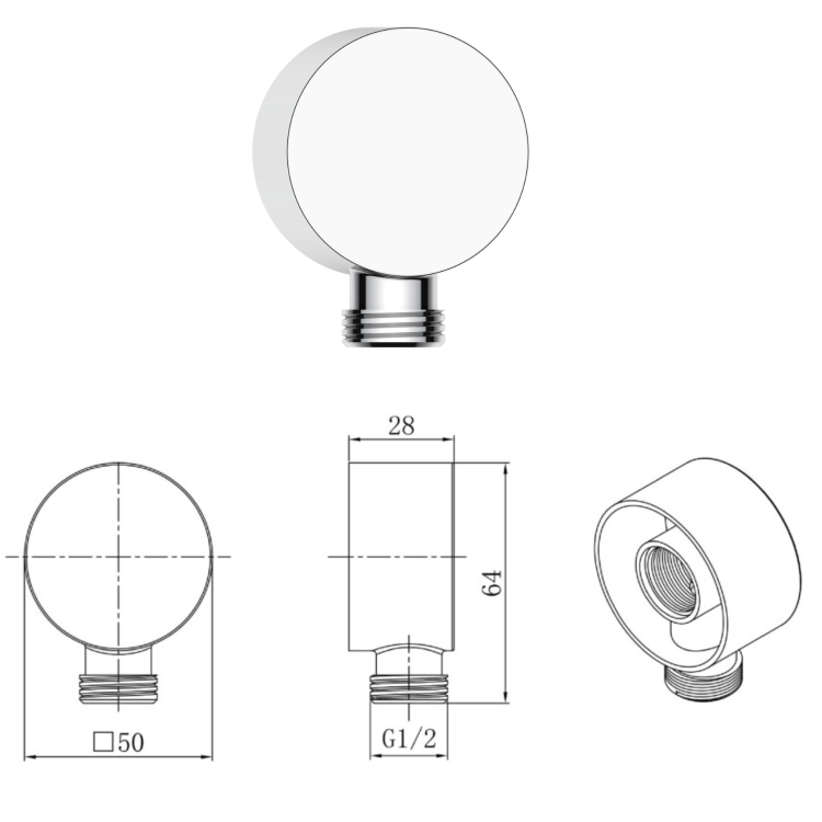 Chrome 2 Outlet  Ceiling Mounted Thermostatic Mixer Shower Set with Hand Shower  - Camden