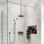 Chrome Dual Outlet Ceiling Mounted Thermostatic Mixer Shower with Hand Shower  - Camden