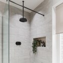 BUN/BeBa_27710/79041 Black Single Outlet Ceiling  Mounted Thermostatic Mixer Shower Set - Camden