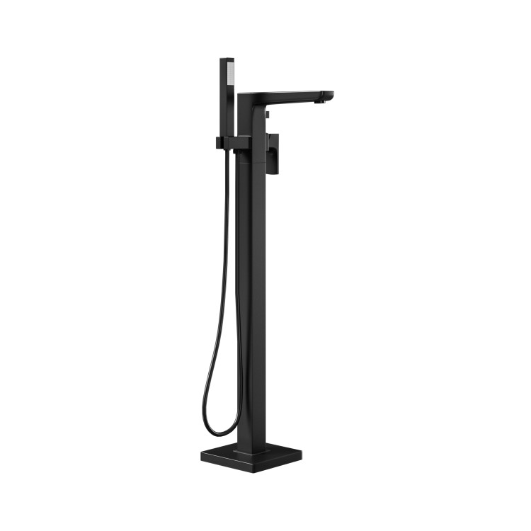 Zana Matt Black Basin Mixer Tap & Freestanding Bath Tap Pack