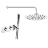 Chrome Dual Outlet Wall Mounted Thermostatic Mixer Shower with Hand Shower - Flow