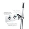 Chrome Dual Outlet Ceiling  Mounted Thermostatic Mixer Shower with Hand Shower - Flow