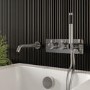 Chrome Dual Outlet Wall Mounted Thermostatic Mixer Shower Set With Hand Shower & Spout - Flow