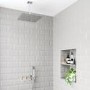 Chrome Dual Outlet Ceiling Mounted Thermostatic Mixer Shower - Cube