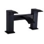 Matt Black Waterfall Bath Tap with Basin Tap Pack - Wave