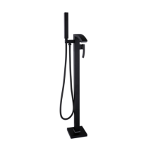 Black Freestanding Bath Shower Mixer Tap - Wave Black Freestanding Bath Shower Mixer Tap - Wave