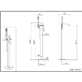 Black Freestanding Bath Shower Mixer Tap - Wave