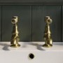 Brushed Brass Traditional Basin Pillar Taps & Bath Filler Tap Pack - Helston