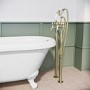 Gold Freestanding Bath Shower Mixer Tap - Helston