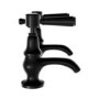 Matt Black Traditional Basin Pillar Taps & Bath Filler Tap Pack - Helston