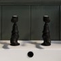 Matt Black Traditional Basin Pillar Taps & Bath Filler Tap Pack - Helston