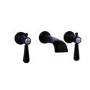 Black Bath Shower Mixer and Wall Mounted Basin Tap Set - Helston