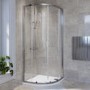 Chrome 4mm Glass Quadrant Shower Enclosure with Shower Tray 800mm  - Lyra