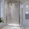 Chrome 4mm Glass Rectangular Sliding Shower Enclosure with Shower Tray 1200x800mm- Lyra