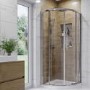 800mm Chrome 6mm Glass Quadrant Shower Enclosure with Shower Tray - Carina