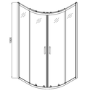 800mm Chrome 6mm Glass Quadrant Shower Enclosure with Shower Tray - Carina