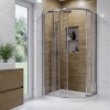 900 x 760mm Right Hand Offset Quadrant Shower Enclosure Suite with Toilet &amp; Basin - Carina