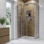 900 x 760mm Right Hand Offset Quadrant Shower Enclosure Suite with Toilet & Basin - Carina