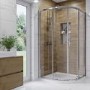 ALMOST PERFECT - 1000x800mm Chrome 6mm Glass Right Hand Offset Quadrant Shower Enclosure with Shower Tray - Carina