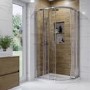 ALMOST PERFECT - 1000x800mm Chrome 6mm Glass Right Hand Offset Quadrant Shower Enclosure with Shower Tray - Carina