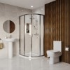 1000 x 800mm Left Hand Offset Quadrant Shower Enclosure Suite with Toilet &amp; Basin - Carina