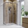 1000 x 800mm Left Hand Offset Quadrant Shower Enclosure Suite with Toilet & Basin - Carina