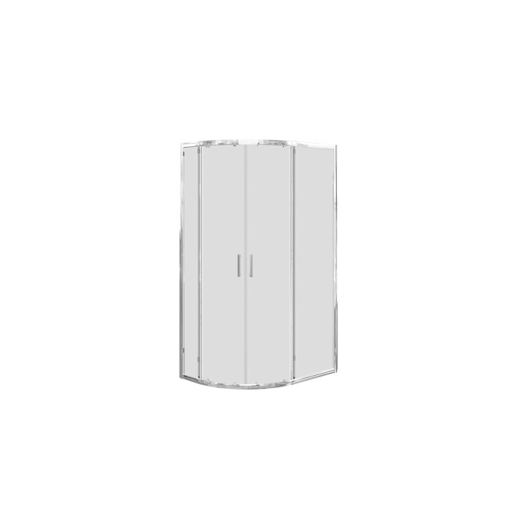 Chrome 6mm Glass Left Hand Offset Quadrant Shower Enclosure with Shower Tray 1200x800mm - Carina