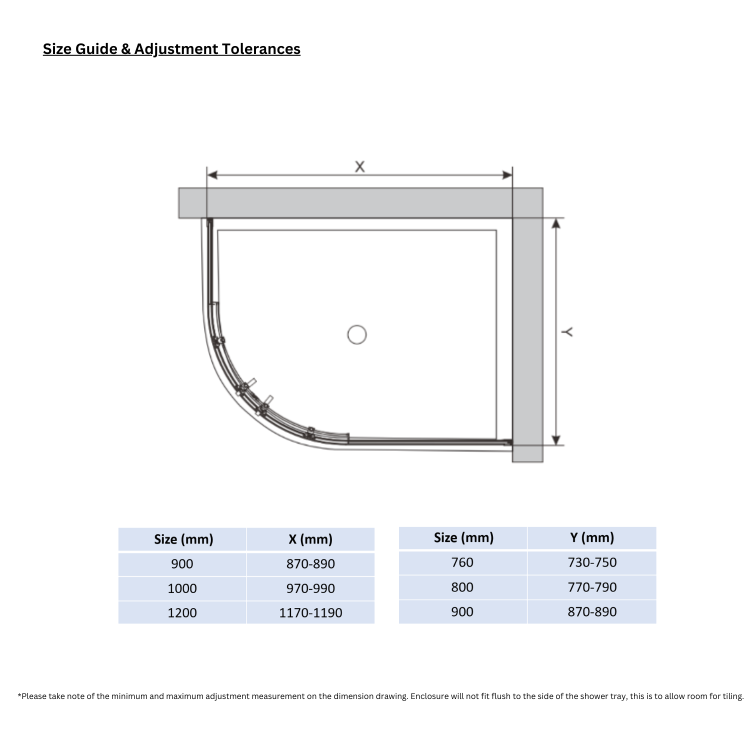 Chrome 6mm Glass Left Hand Offset Quadrant Shower Enclosure with Shower Tray 1200x800mm - Carina