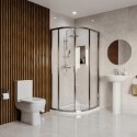 BUN/BeBa_28019/86583 1200 x 800mm Right Hand Offset Quadrant Shower Enclosure Suite with Toilet & Basin - Carina