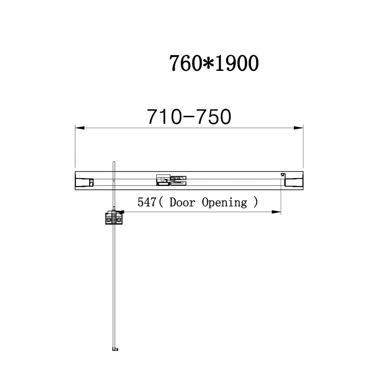 Chrome 6mm Glass Square Hinged Shower Enclosure 760mm - Carina