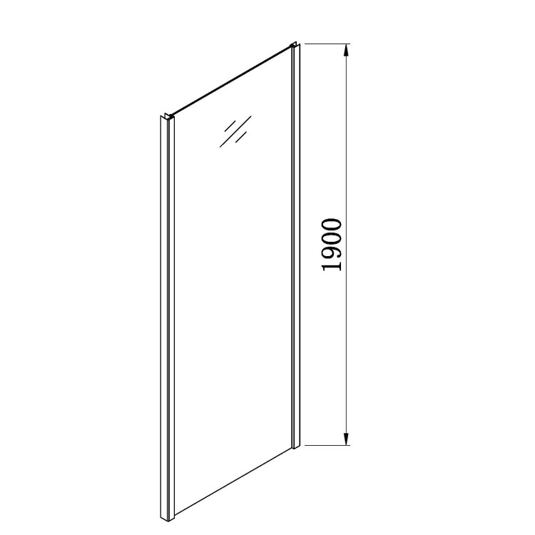 900x700mm Chrome 6mm Glass Rectangular Hinged Shower Enclosure - Carina