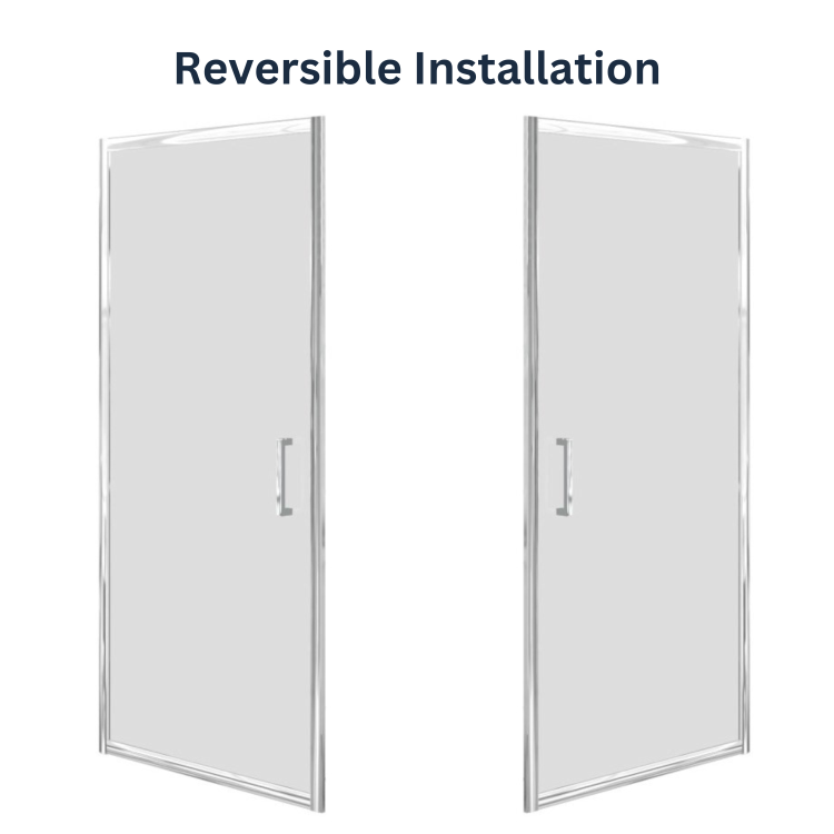 900x700mm Chrome 6mm Glass Rectangular Hinged Shower Enclosure - Carina