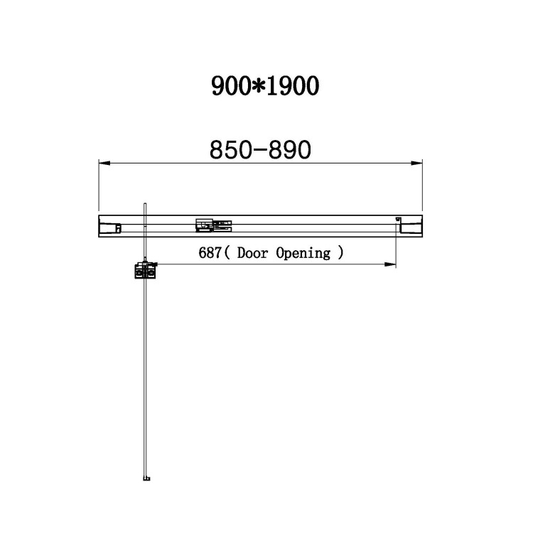 900x800mm Chrome 6mm Glass Rectangular Hinged Shower Enclosure - Carina